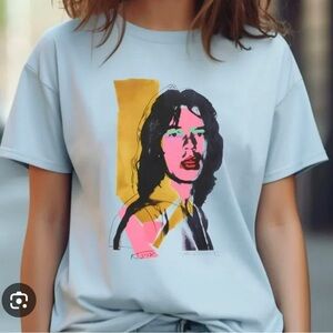 Mick Jagger 1975 by Andy Warhol x Uniqlo White Graphic Tee Unisex size large